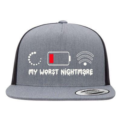 Gaming My Worst Nightmare Gamer Flat Bill Trucker Hat