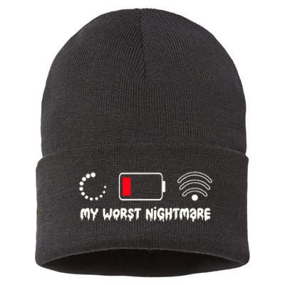 Gaming My Worst Nightmare Gamer Sustainable Knit Beanie