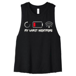 Gaming My Worst Nightmare Gamer Women's Racerback Cropped Tank