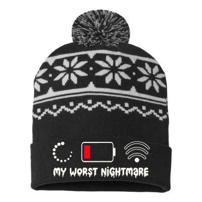 Gaming My Worst Nightmare Gamer USA-Made Snowflake Beanie