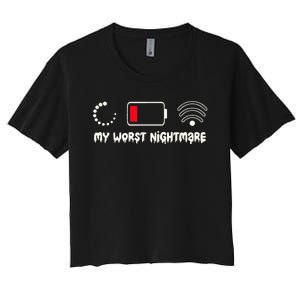 Gaming My Worst Nightmare Gamer Women's Crop Top Tee