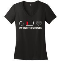 Gaming My Worst Nightmare Gamer Women's V-Neck T-Shirt