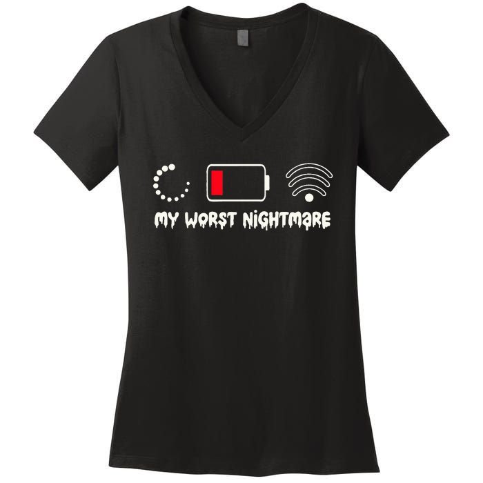 Gaming My Worst Nightmare Gamer Women's V-Neck T-Shirt