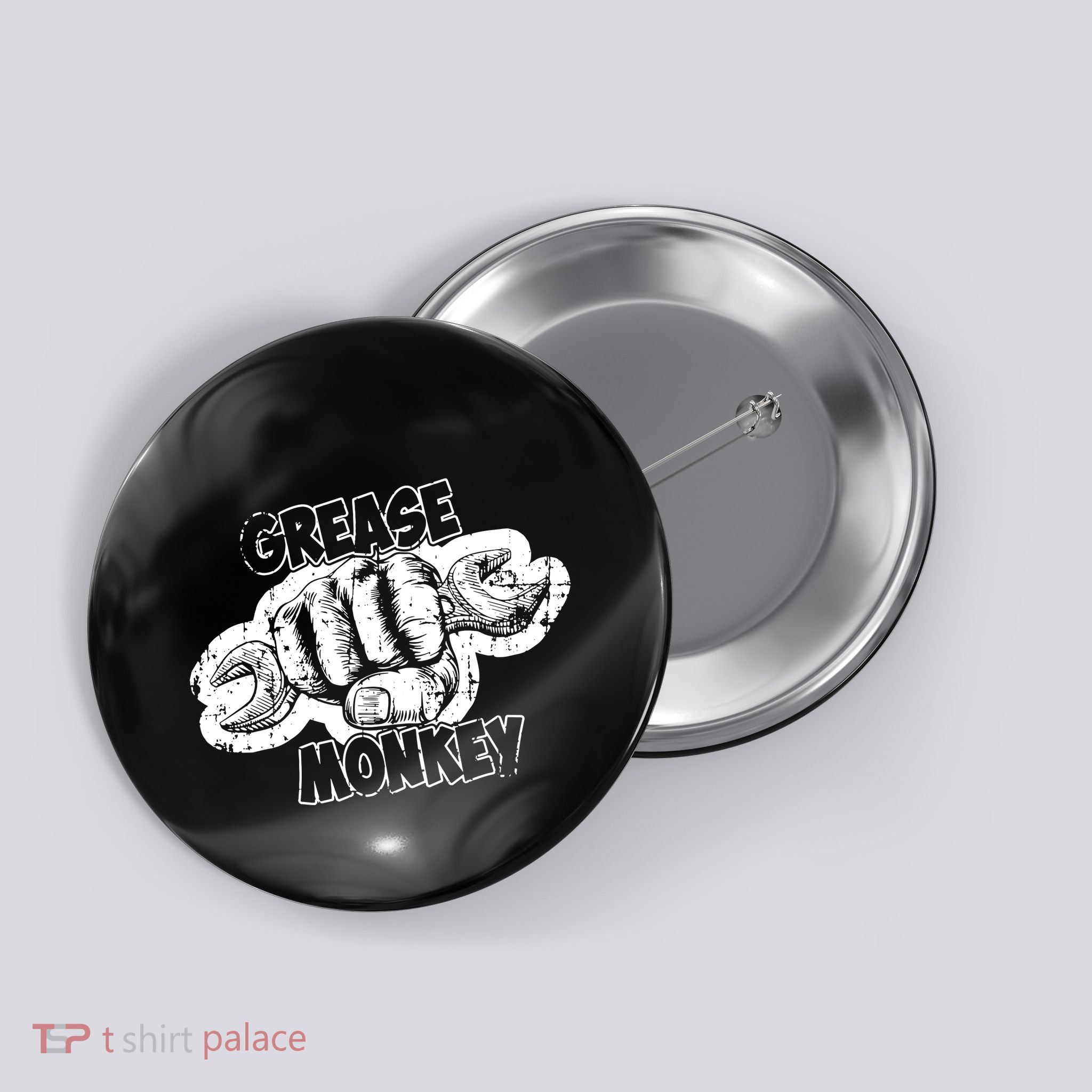 Grease Monkey Wrench Auto Mechanics Button