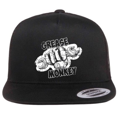 Grease Monkey Wrench Auto Mechanics Flat Bill Trucker Hat