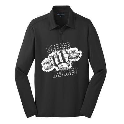 Grease Monkey Wrench Auto Mechanics Silk Touch Performance Long Sleeve Polo