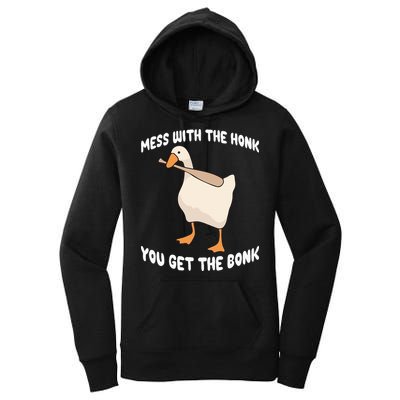 Goose Mess With The Honk You Get The Bonk Women's Pullover Hoodie