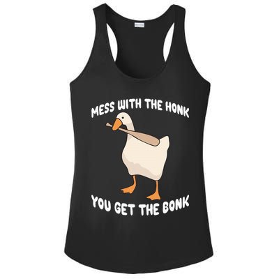 Goose Mess With The Honk You Get The Bonk Ladies PosiCharge Competitor Racerback Tank