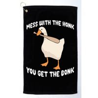 Goose Mess With The Honk You Get The Bonk Golf Towel