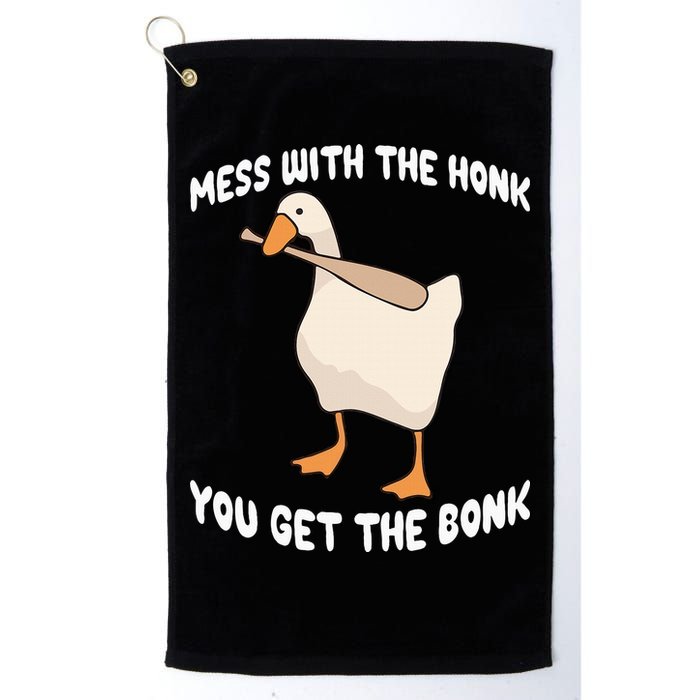 Goose Mess With The Honk You Get The Bonk Golf Towel