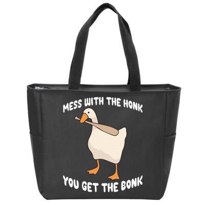 Goose Mess With The Honk You Get The Bonk Zip Tote Bag