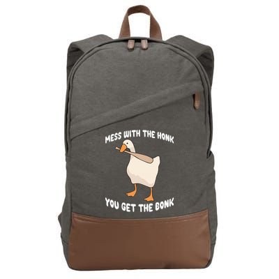 Goose Mess With The Honk You Get The Bonk Cotton Canvas Backpack