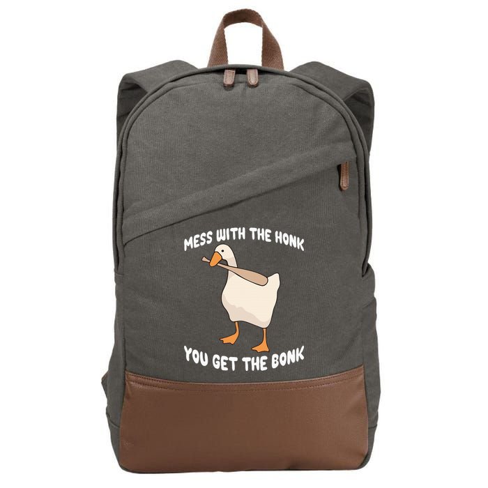 Goose Mess With The Honk You Get The Bonk Cotton Canvas Backpack
