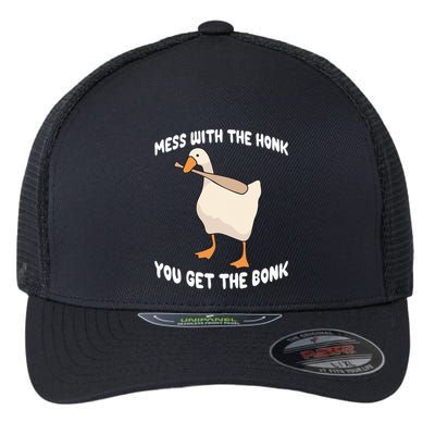 Goose Mess With The Honk You Get The Bonk Flexfit Unipanel Trucker Cap