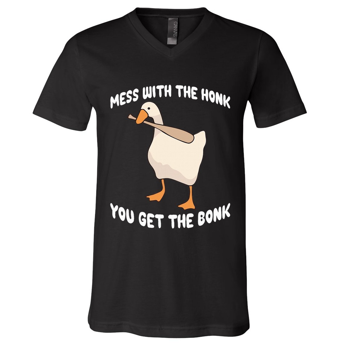 Goose Mess With The Honk You Get The Bonk V-Neck T-Shirt