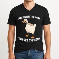 Goose Mess With The Honk You Get The Bonk V-Neck T-Shirt