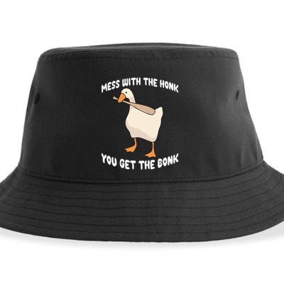 Goose Mess With The Honk You Get The Bonk Sustainable Bucket Hat