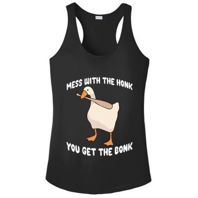 Goose Mess With The Honk You Get The Bonk Ladies PosiCharge Competitor Racerback Tank