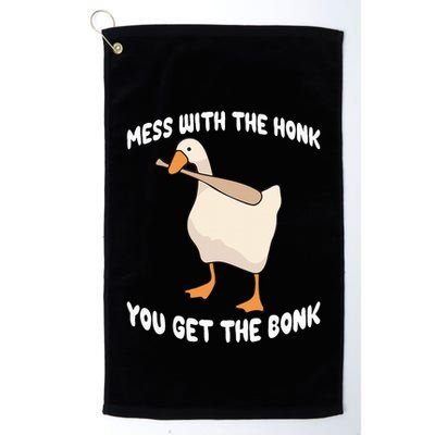 Goose Mess With The Honk You Get The Bonk Golf Towel