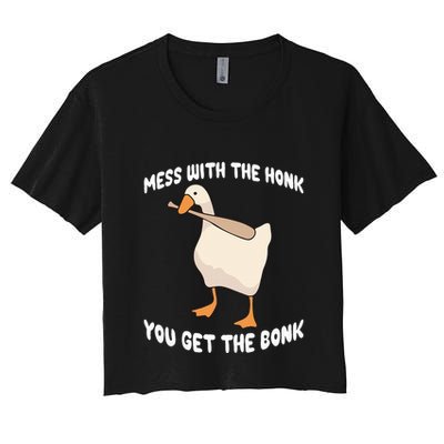 Goose Mess With The Honk You Get The Bonk Crop Top
