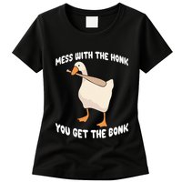 Goose Mess With The Honk You Get The Bonk Womens T-Shirt