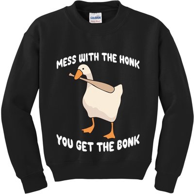 Goose Mess With The Honk You Get The Bonk Kids Sweatshirt
