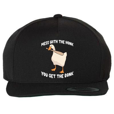 Goose Mess With The Honk You Get The Bonk Wool Snapback Cap