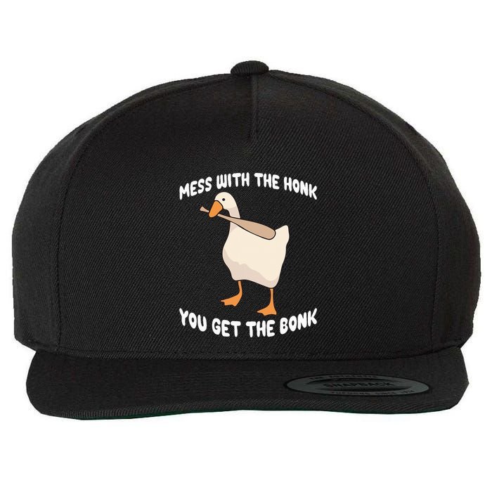Goose Mess With The Honk You Get The Bonk Wool Snapback Cap