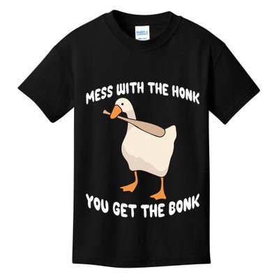 Goose Mess With The Honk You Get The Bonk Kids T-Shirt