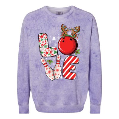 Group Matching Xmas Bowling Ball And Pins Christmas Bowling Gift Colorblast Crewneck Sweatshirt