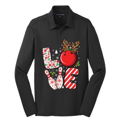 Group Matching Xmas Bowling Ball And Pins Christmas Bowling Gift Silk Touch Performance Long Sleeve Polo