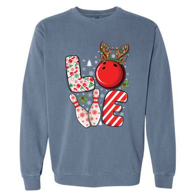 Group Matching Xmas Bowling Ball And Pins Christmas Bowling Gift Garment-Dyed Sweatshirt