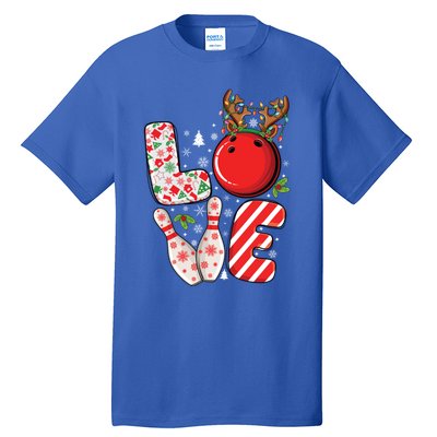 Group Matching Xmas Bowling Ball And Pins Christmas Bowling Gift Tall T-Shirt