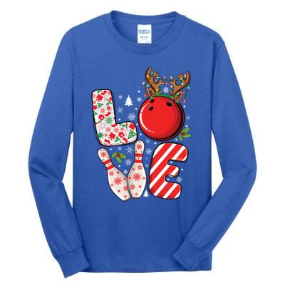 Group Matching Xmas Bowling Ball And Pins Christmas Bowling Gift Tall Long Sleeve T-Shirt