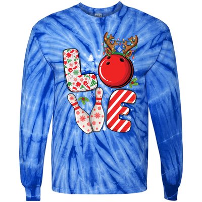 Group Matching Xmas Bowling Ball And Pins Christmas Bowling Gift Tie-Dye Long Sleeve Shirt