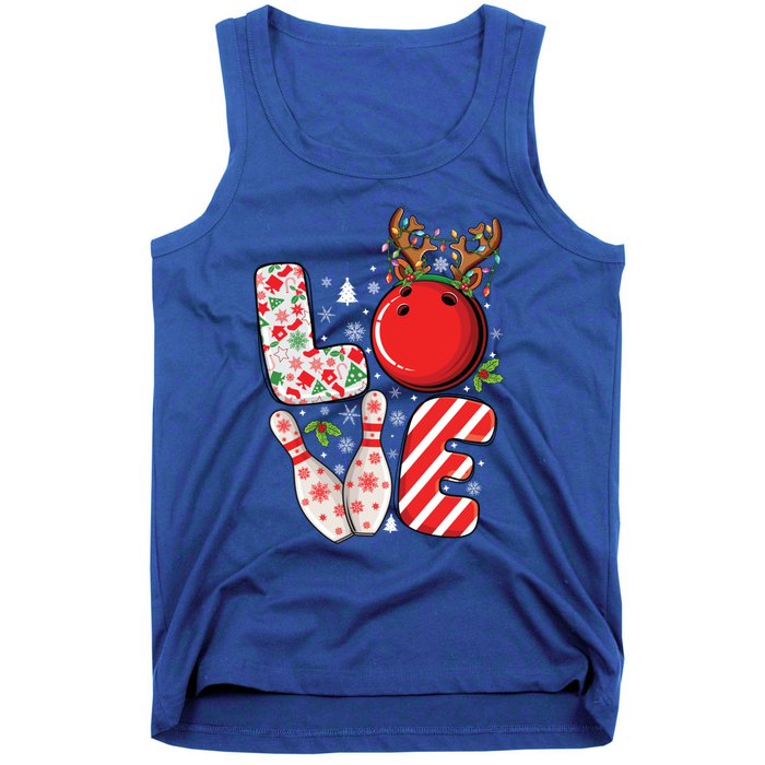 Group Matching Xmas Bowling Ball And Pins Christmas Bowling Gift Tank Top