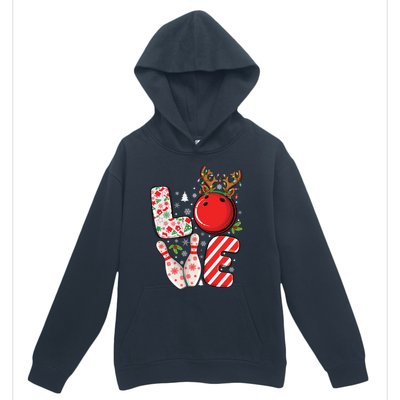 Group Matching Xmas Bowling Ball And Pins Christmas Bowling Gift Urban Pullover Hoodie