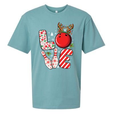 Group Matching Xmas Bowling Ball And Pins Christmas Bowling Gift Sueded Cloud Jersey T-Shirt