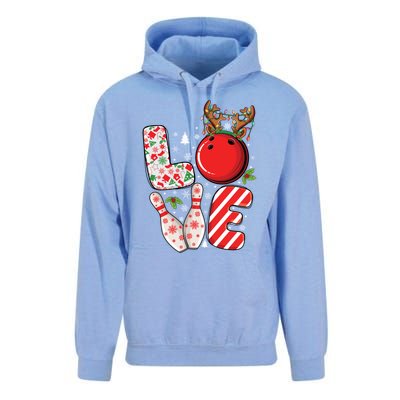 Group Matching Xmas Bowling Ball And Pins Christmas Bowling Gift Unisex Surf Hoodie