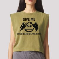 Give Me Your Service Weapon Garment-Dyed Women's Muscle Tee