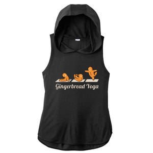 Gingerbread Man Yoga Funny Cute Fitness Christmas Ladies PosiCharge Tri-Blend Wicking Draft Hoodie Tank