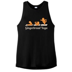 Gingerbread Man Yoga Funny Cute Fitness Christmas Ladies PosiCharge Tri-Blend Wicking Tank