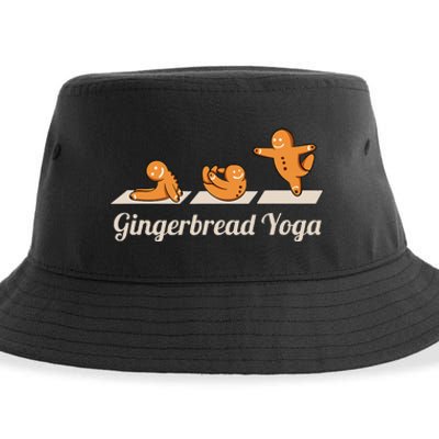 Gingerbread Man Yoga Funny Cute Fitness Christmas Sustainable Bucket Hat