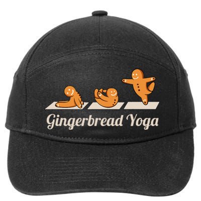 Gingerbread Man Yoga Funny Cute Fitness Christmas 7-Panel Snapback Hat