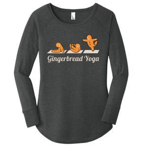 Gingerbread Man Yoga Funny Cute Fitness Christmas Women's Perfect Tri Tunic Long Sleeve Shirt