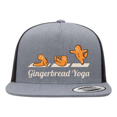 Gingerbread Man Yoga Funny Cute Fitness Christmas Flat Bill Trucker Hat