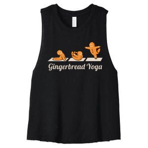 Gingerbread Man Yoga Funny Cute Fitness Christmas Women's Racerback Cropped Tank