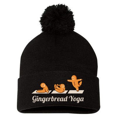 Gingerbread Man Yoga Funny Cute Fitness Christmas Pom Pom 12in Knit Beanie