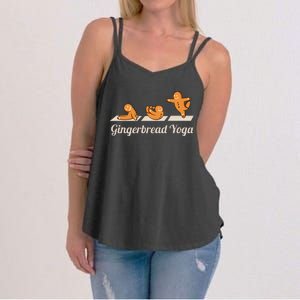 Gingerbread Man Yoga Funny Cute Fitness Christmas Women's Strappy Tank