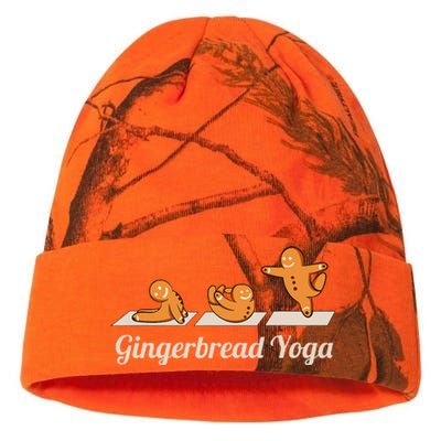 Gingerbread Man Yoga Funny Cute Fitness Christmas Kati Licensed 12" Camo Beanie